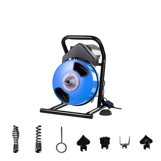 D-1200 Blue Drain Cleaning Machine – 400W Motor | 75FT Cable | Free Sample for Wholesale Orders