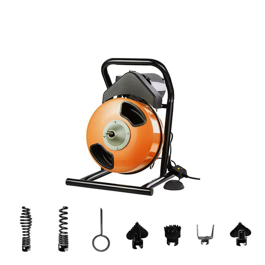 D-1200 Orange Drain Cleaning Machine – 400W Motor | 75FT Cable | Free Sample for Wholesale Buyers
